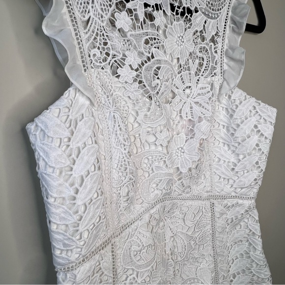 Lilly Pulitzer Maya Shift Resort sleeveless white floral lace mini dress size 4 - Picture 9 of 15